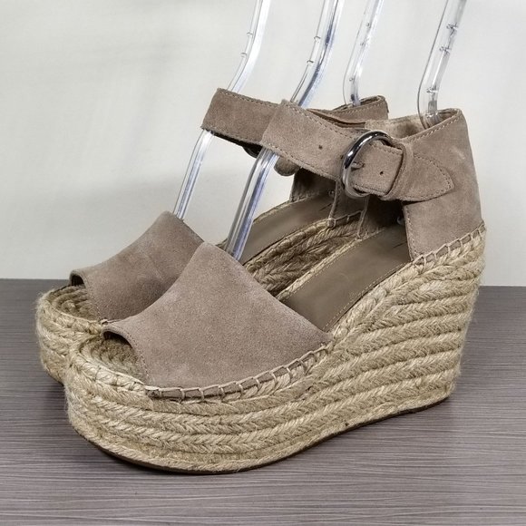 Marc Fisher Alida Braided Espadrille Wedge Sandals Tan Suede, Womens Size 7.5 M - Picture 3 of 13